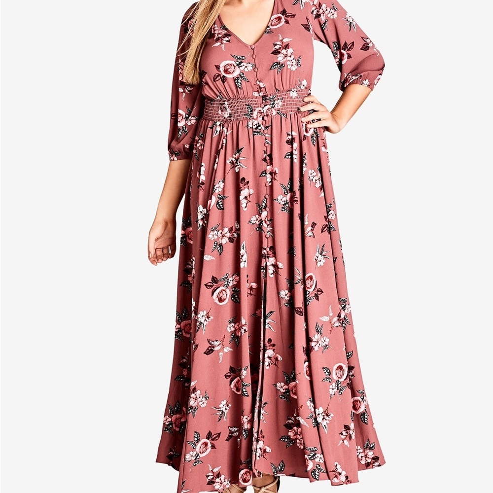 City Chic Trendy Plus Size Floral-Print Maxi Dress